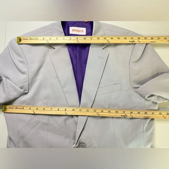 NEW OppoSuit Men’s Solid Gray Blazer Suit Size UK 44 US 44 - Picture 8 of 10
